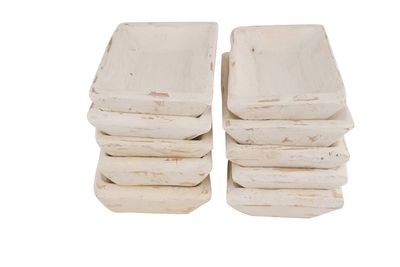 Home Decor #2-Sierra™ Mini Bowl-Farmhouse 6 x 10 inch Dough Bowl-Wood--Farmhouse Rectangular Sierra™ Bowl-#2-Home Decor Bowls-White-SALE
