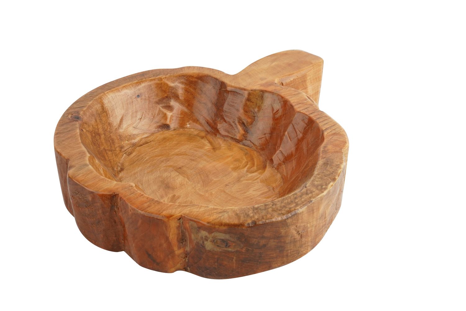 Pumpkin Food Safe Large Rustic Wooden Dough Bowl-Batea-Primitive-11W x 12L x 2.5D inches-Pumpkin Bowl-Food Safe Serving Platter
