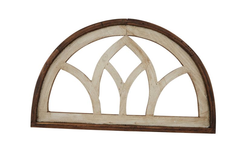 St. Charles Wall Decor Window-30x18 inch-Primitive Wall Decor-Farmhouse Decor-St. Charles-Antiqued White-NEW