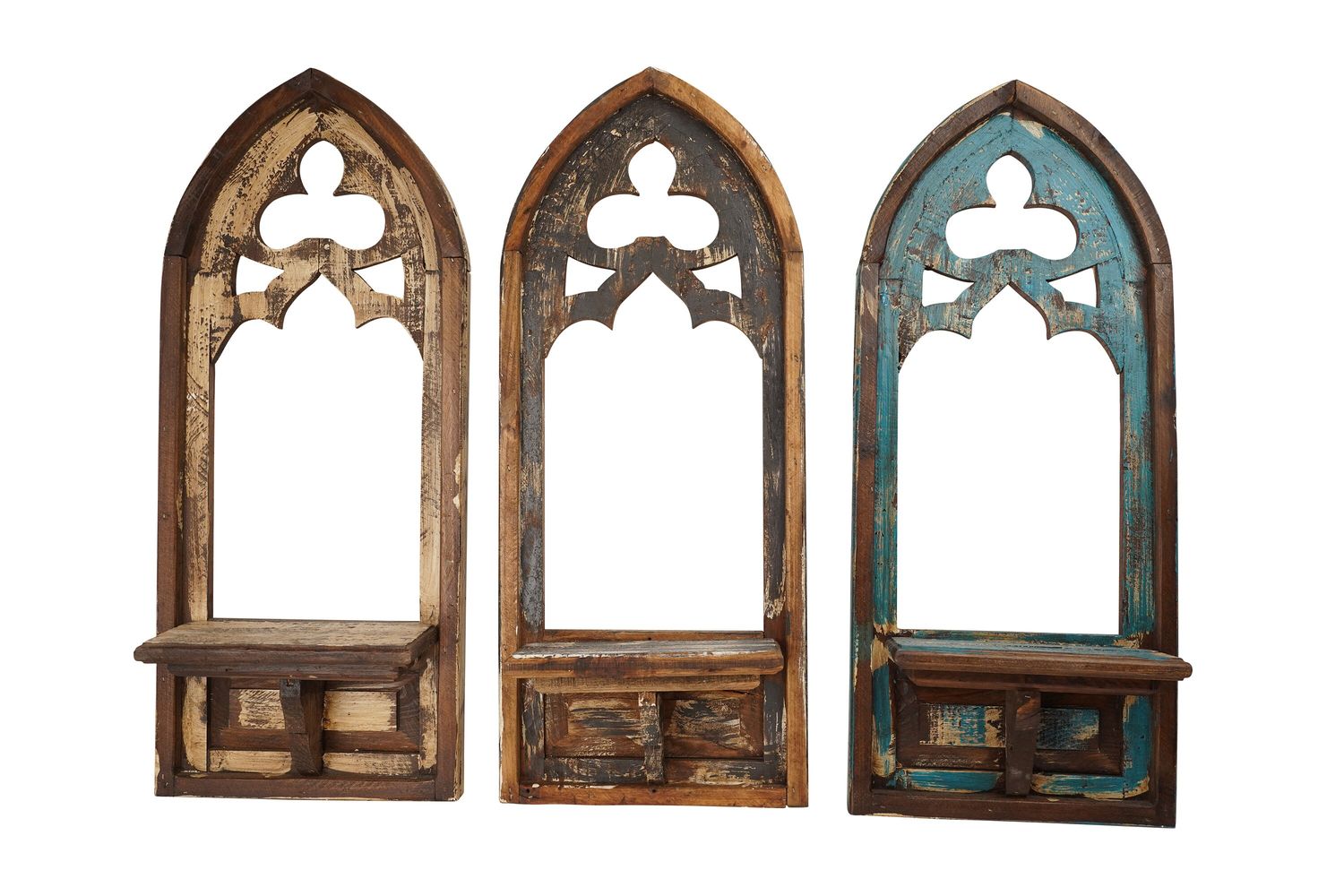 Augusta  Architectural Window With Shelf-Wall-Primitive-Rustic-Garden-Farmhouse Style-13x31-Farmhouse Wall Decor-Three Colors