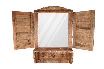 Laguna Creek Wall Decorative Window Shelf Mirror-Farmhouse-Primitive-Rustic-20 x 30-Wall Decor-Coat Rack-Hat Rack-Mirror-Four Colors