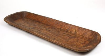 Extra Long Rustic Wooden Dough Bowl-11-12  Wide x 39-40 long and 2-3 inches-Batea-Wood-Trencher-Farmhouse-Kitchen-Handmade-Natural Waxed