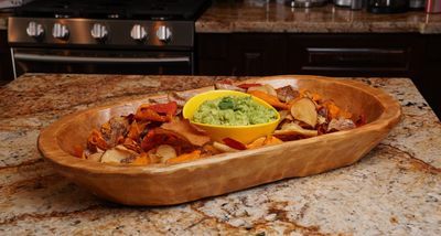 Food Safe Rustic Wooden Dough Bowl-Batea-Primitive-Trencher-Serving Bowl-Dough Bowl-11-12W x 19-20L x 2-3D inches