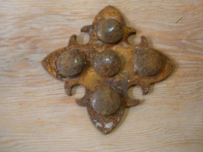 Iron Medallion Small-3x3 in-Clavos-Nails-Rustic-Lot of 4-NEW-Handmade-Iron Hardware-Mexican-4 PCS Iron Medallion Small-3x3 in-Clavos-Nails-Rustic-Lot of 4-NEW-Handmade-Iron Hardware-Mexican-4 PCS