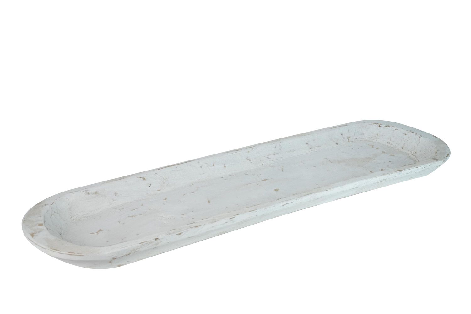 Extra Long Rustic Wooden Dough Bowl-11-12  Wide x 39-40 long and 2-3 inches-Batea-Wood-Trencher-Farmhouse-Kitchen-Handmade-White