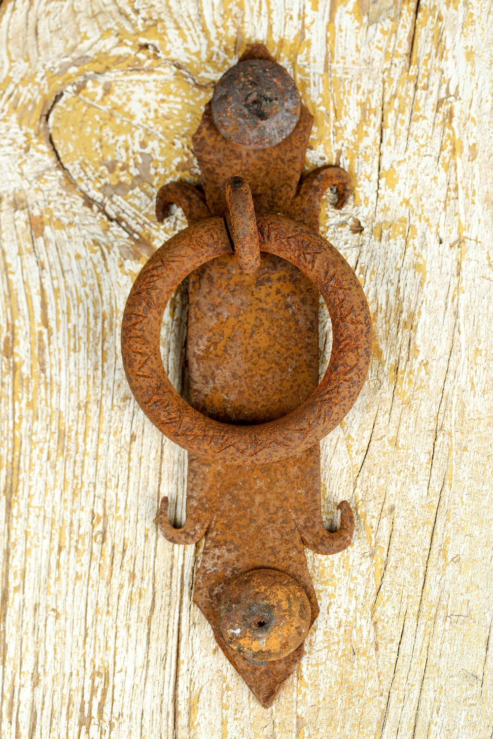 Rustic Door Hardware-2 Pieces--Iron Door Handle #27-Mexican-Iron-Hand Hammered-Decorative Iron Hardware-3Wx6.5H in- 2 Pieces