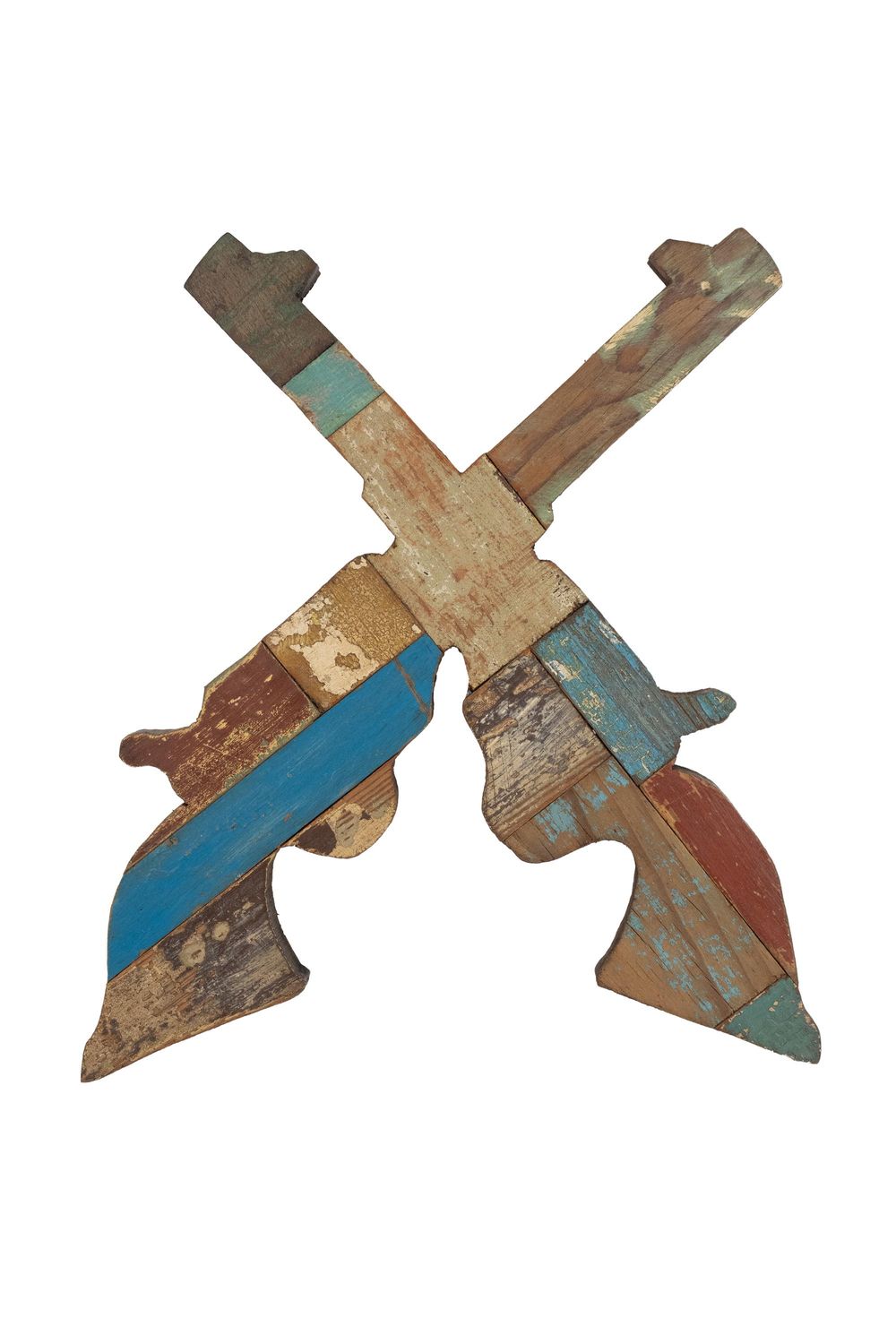 Reclaimed Wood Guns Blazing-12x13-Wall Decor-Western-Rustic Handmade-Guns Blazing