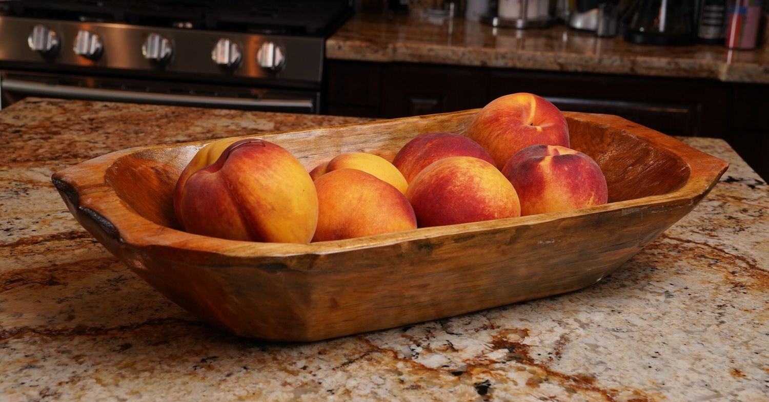 Food Safe Deep Dough Bowl with Handles-Rustic-Serving Platter-10x20 inches-Entertaining-Farmhouse-Serving Bowl