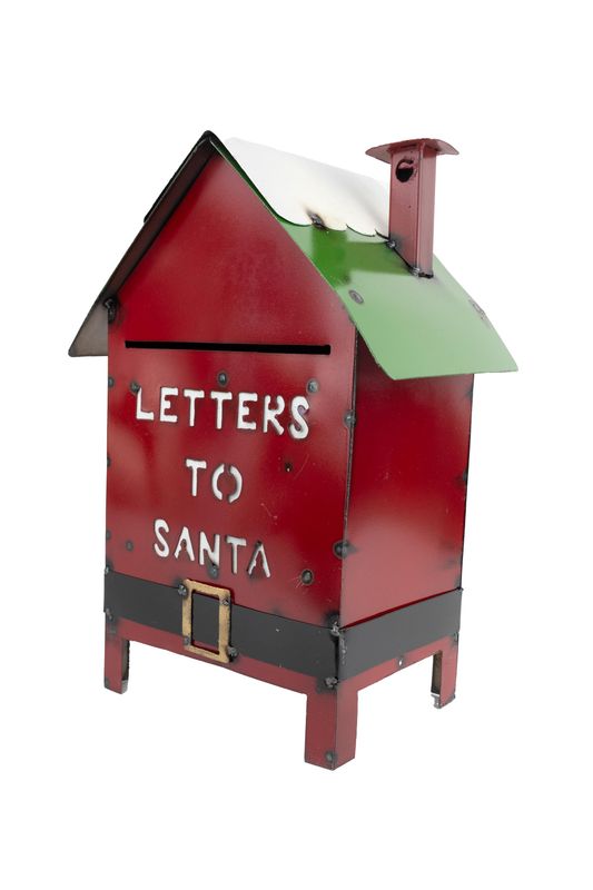 Letters To Santa Mailbox- Metal Christmas-Xmas-11x7x16H inches-Christmas Mailbox-Santa Mailbox