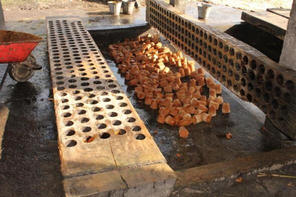 4 Hole Sugar Mold Candleholder-Mold Only-13 inches-Old Mexican-Rustic-Wood-Sugar molds-Primitive-Wooden-Mold Only-4 Hole Waxed