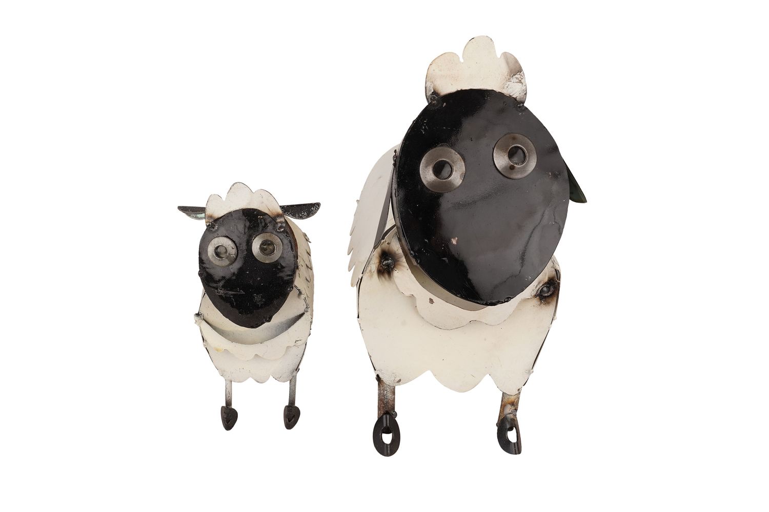 Recycled Metal Sheep-Yard Art-Decor-Garden-Patio-Animal-Metal-Black & White-Two Sizes