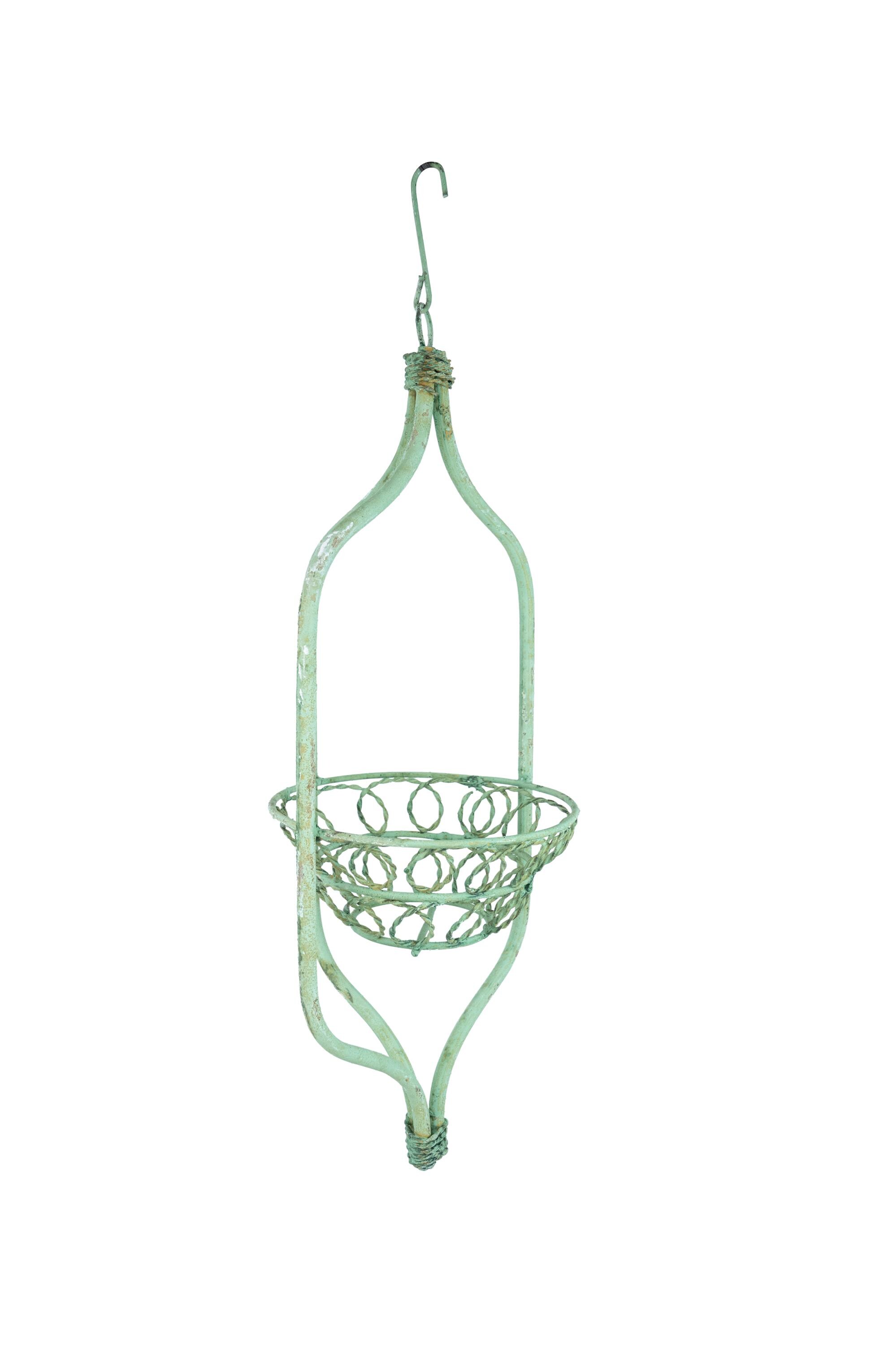 Tubee Farmhouse Iron Hanging Planter Basket-Farmhouse Style-Primitive-Distressed Metal-10x30H inches-Hanging Garden Basket-Tubee