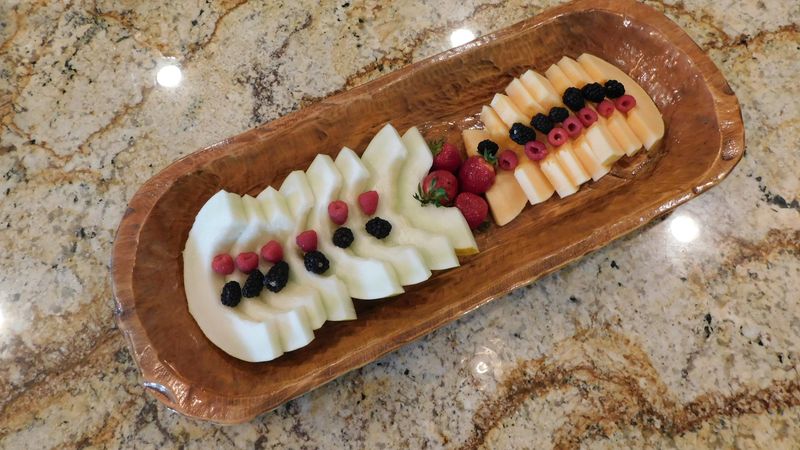 Food Safe Elegant  Rustic Wooden Dough Bowl- Batea-Handmade-Natural-Solid Wood-Beautiful-Large-11-12W x 26-27L x 3D inches