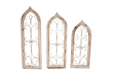 Architectural Shabby White  Wall Decor Windows Set of 3-Primitive-Rustic-Garden-Farmhouse Windows
