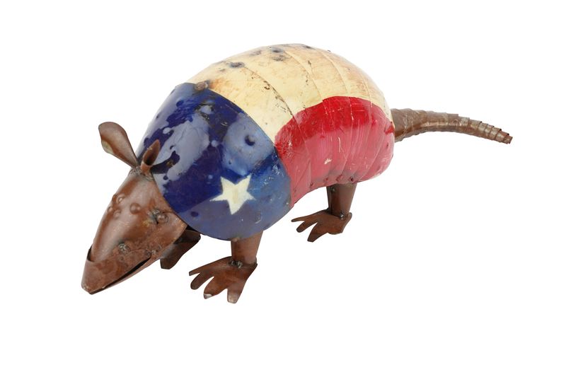Andy the Texas Armadillo™-Garden Metal-Hand Painted-Handmade-Garden Decor-Patio-Outdoor-16x5x6 inches
