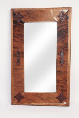 Cowhide Medallion Mirror-Wood-Handmade-Rustic-Western-Accent Mirror-Wall-Clavos-Vanity Mirror-11 Sizes Cowhide Medallion Mirror-Wood-Handmade-Rustic-Western-Accent Mirror-Wall-Clavos-Vanity Mirror-11 Sizes