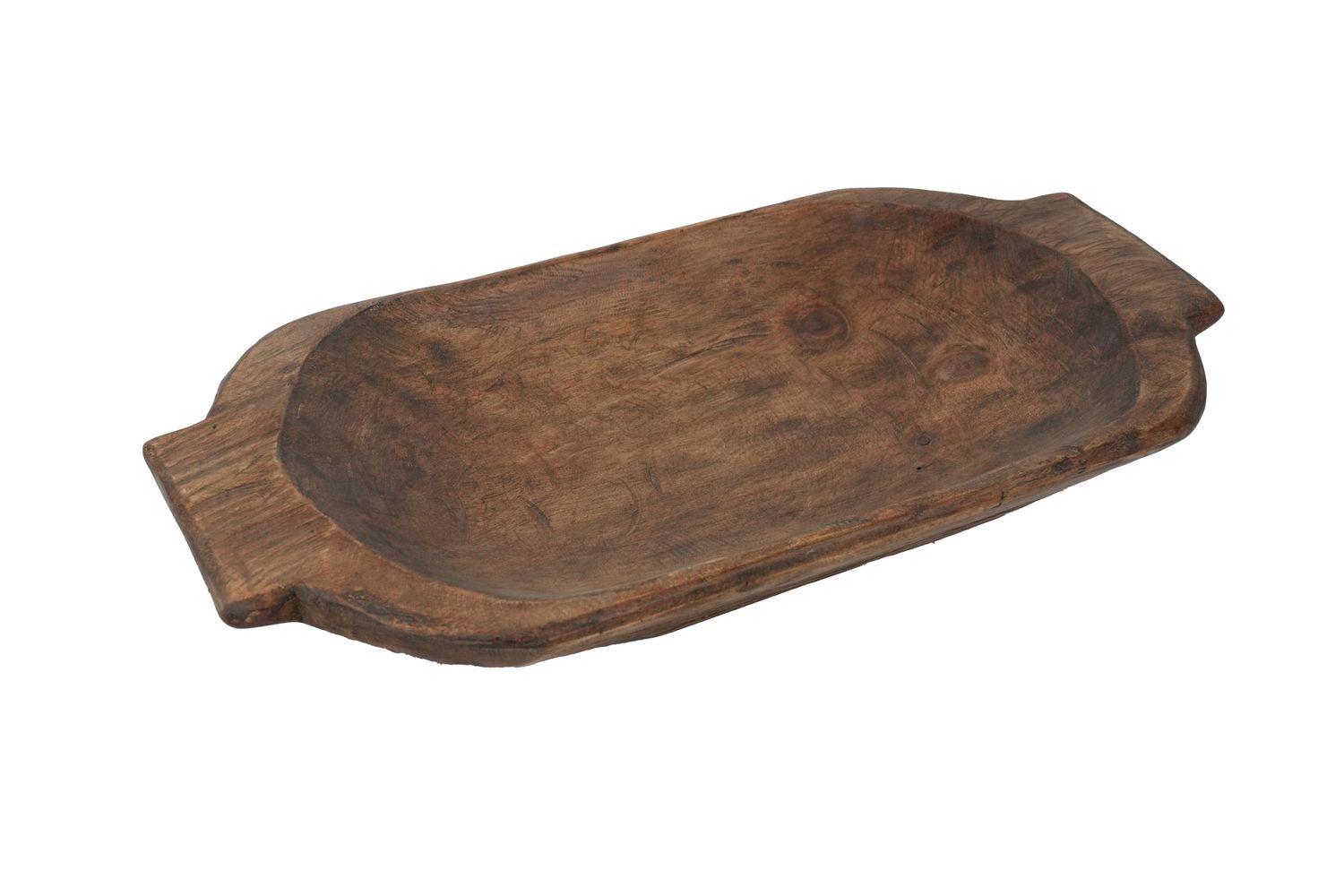 Heartland Dough Bowl w/ Handles-Batea-Primitive-Trencher-Doughboard--9-10Wx19-20Lx3D inches-Deep-Assorted Colors