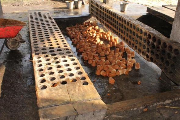 3 Hole Sugar Mold Candleholder-Mold Only-9 inches-Old Mexican-Rustic-Wood-Sugar molds-Primitive-Wooden-Mold Only-3 Hole-Waxed