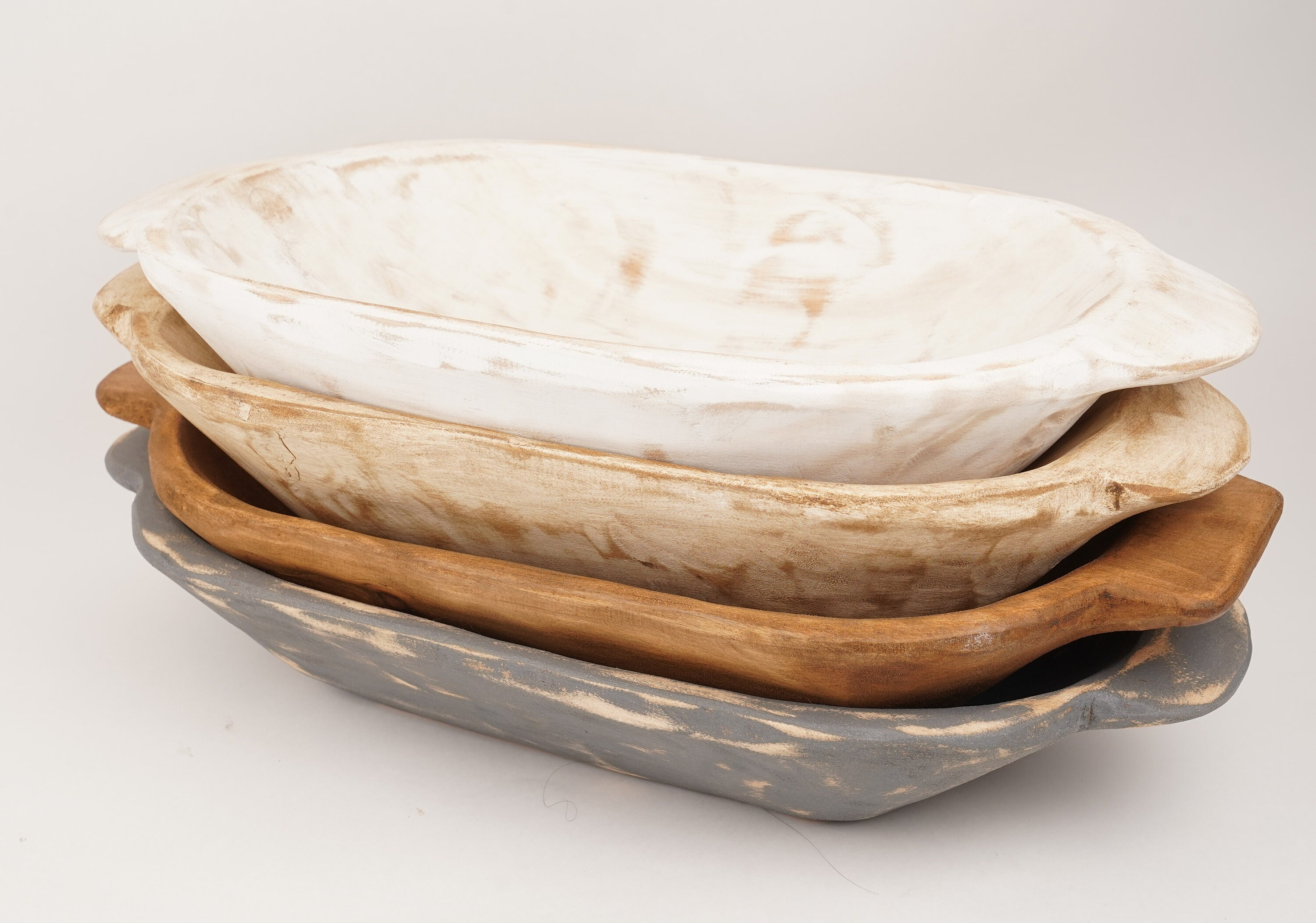 Heartland Dough Bowl w/ Handles-Batea-Primitive-Trencher-Doughboard--9-10Wx19-20Lx3D inches-Deep-Assorted Colors