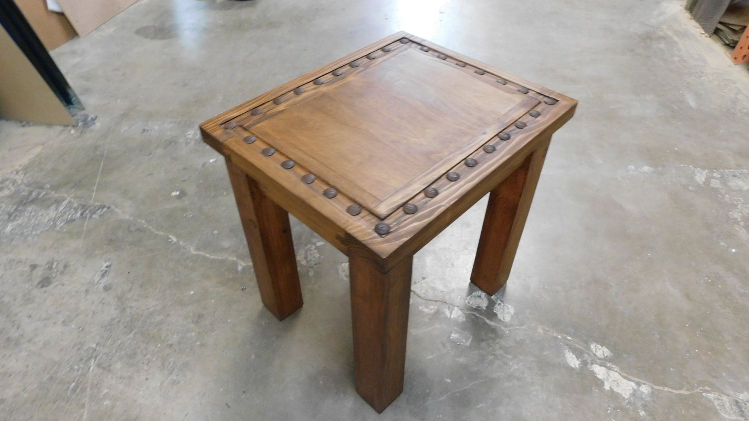 Wind River End Table-Cowboy-Western-Nail heads-Solid Wood-Handmade-Clavos-Rustic-Gorgeous-New-Five Sizes
