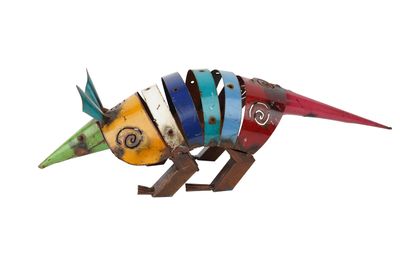 Amazing Armadillo-Yard Art-Farmhouse-Yard Metal Art-18Lx5Dx5H inches-Art-Garden-Animal Sculpture-Metal