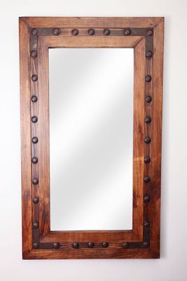 Los Olmos Mirror-Wood-Handmade-Rustic-Wall-Clavos-Primitive-Vanity Accent Mirror-Ranch-Western-16 Sizes Los Olmos Mirror-Wood-Handmade-Rustic-Wall-Clavos-Primitive-Vanity Accent Mirror-Ranch-Western-16 Sizes