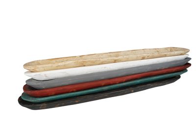 Long Wooden Baguette-5-6W x 38-40L x 2-3D inches-Dough Bowl-Batea-Primitive-Farmhouse Bread Bowl-Serving-Colors-Long