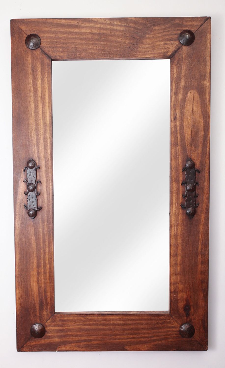Vaquero Mirror-Wood-Handmade-Rustic-Wall-Clavos-Primitive-Vanity Accent Mirror-Ranch-Western-16 Sizes