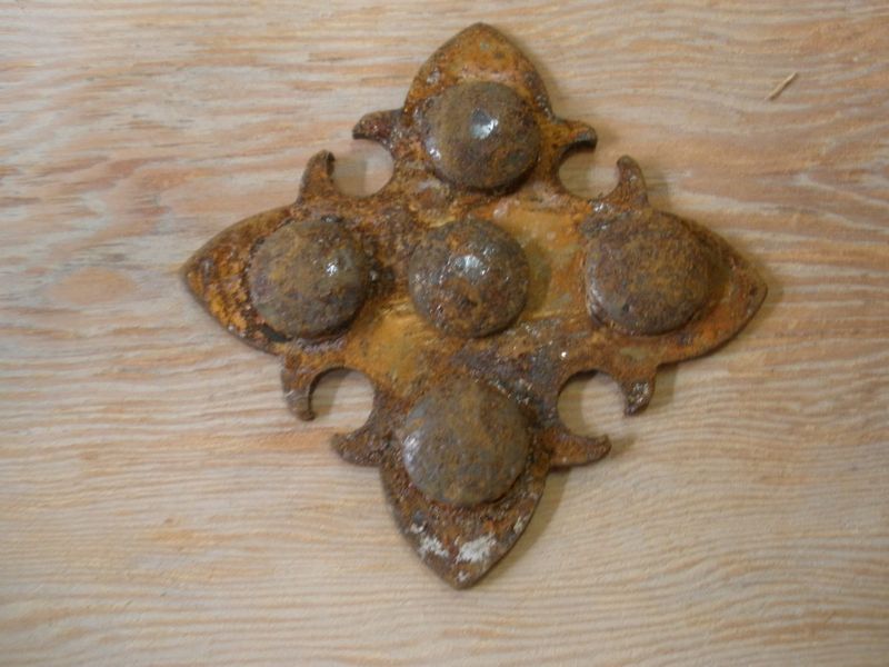 Iron Medallion Medium-4x4 in-Clavos-Nails-Rustic-Lot of 4-NEW-Handmade-Iron Hardware-Mexican-4 PCS