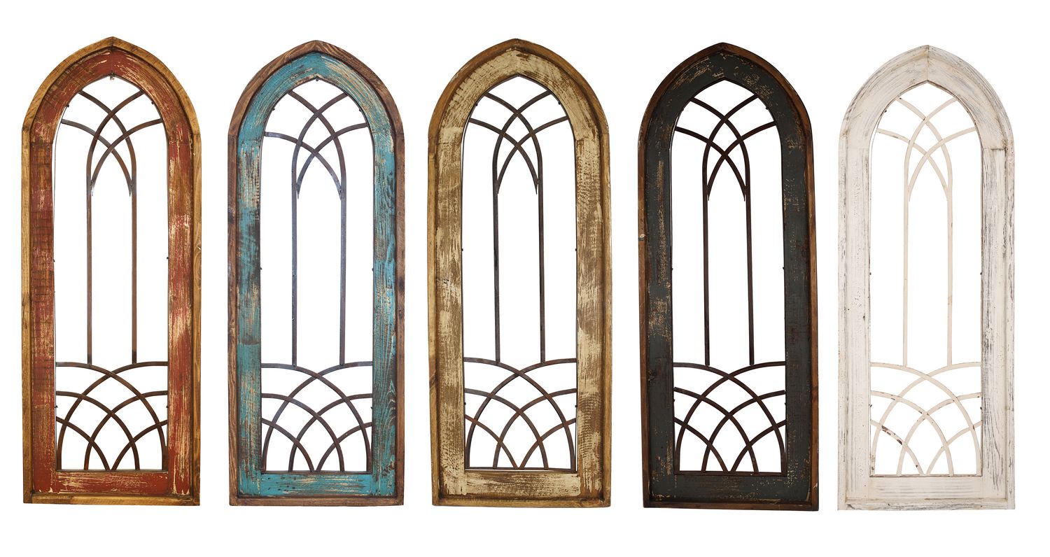 Valeria Architectural Window-20x50 inches-Wall-Primitive-Rustic-Garden-Patio-Farmhouse Wall Decor-Five Colors