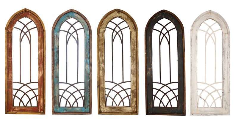 Valeria Architectural Window-20x50 inches-Wall-Primitive-Rustic-Garden-Patio-Farmhouse Wall Decor-Five Colors