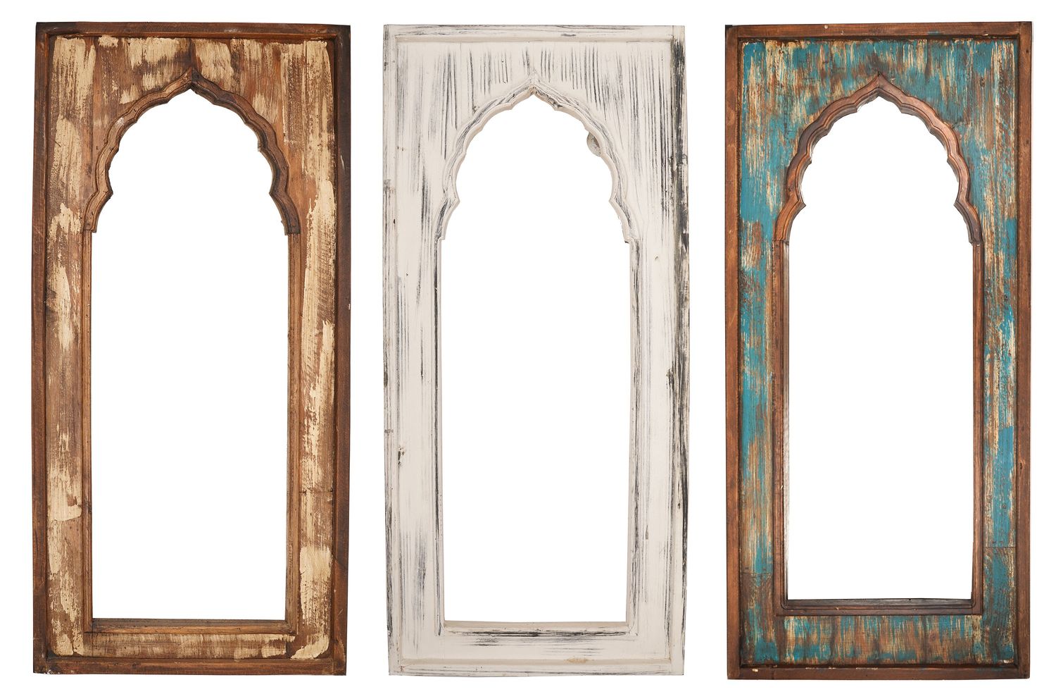 Yaya French Gothic Architectural Wall Farmhouse Window-Large-Wood-24x52--Three Distressed Colors-Exclusive Design-Wall Decor