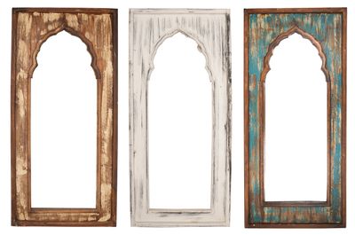 Yaya French Gothic Architectural Wall Farmhouse Window-Large-Wood-24x52--Three Distressed Colors-Exclusive Design-Wall Decor