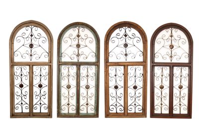 Barcelona Architectural Window-Wall-Primitive-Rustic-Garden-Farmhouse Style-20x44-Farmhouse Wall Decor-Four Colors