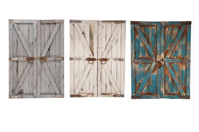 Canyon Hills Decorative Wall Doors-Pair-Wall-Primitive-Rustic-Garden-Patio-24x31H inches-Lightweight-Three Colors Canyon Hills Decorative Wall Doors-Pair-Wall-Primitive-Rustic-Garden-Patio-24x31H inches-Lightweight-Three Colors