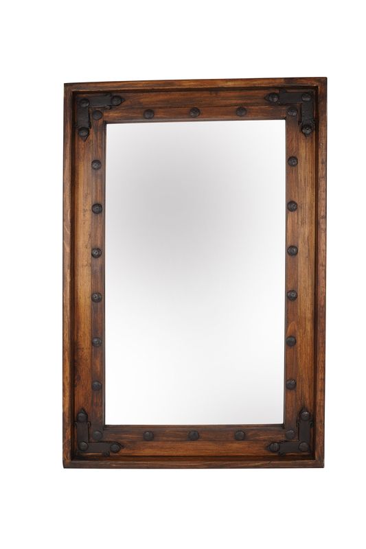 El Paso Rustic Mirror-24X60 inches-Handmade-Wall Mirror-Spanish-Vanity-Primitive-Clavos-Accent Mirror--Best Seller-Natural Tone