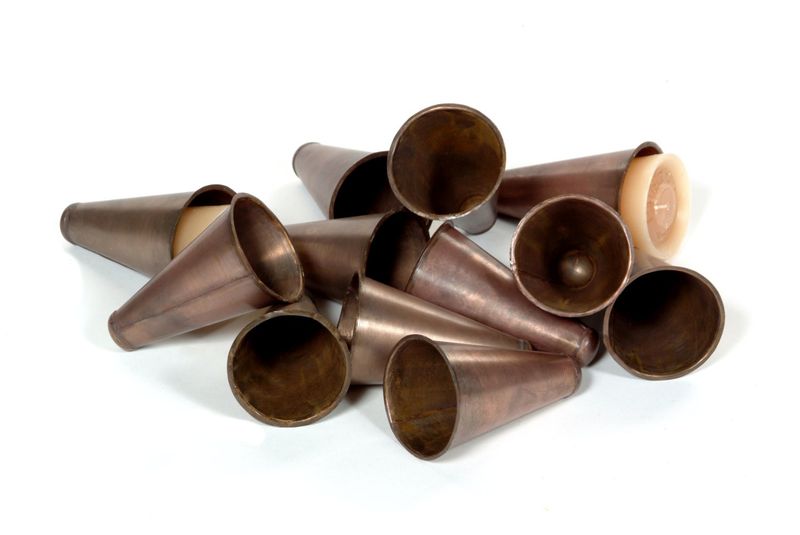 Sugar Mold Inserts-Cone Shaped -Mexican-Rustic-Candleholder-Primitive-Tin Liners-Farmhouse-Sugarmold Cone Inserts