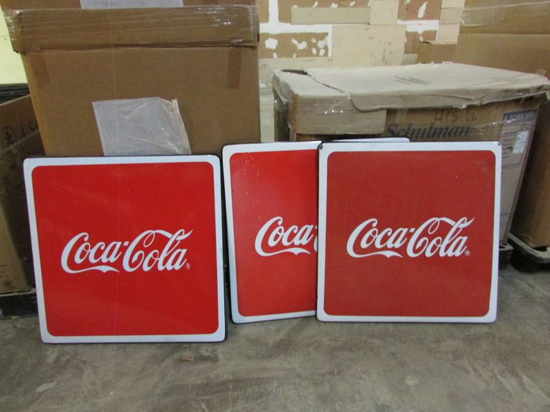 Old Coca Cola Table Top-Metal Porcelain-30x30 inches-Mexican-Like New-Restaurant-Cafe-Vintage-Antique
