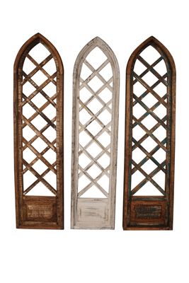 Old Creek Wood Decorative Window-Farmhouse-Wall-Primitive-Garden-Patio-12x48-Distressed-Rustic-Three Colors