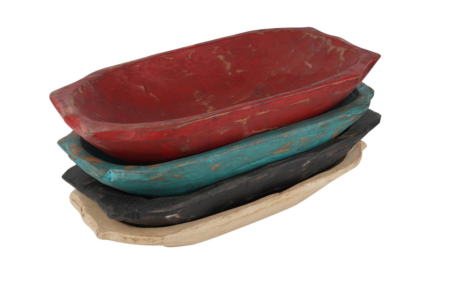 Rustic Deep Wooden Dough Bowl with Handles-Trencher-Batea-Wooden Doughboard-Doughbowl-9-10W x 18-19L-Choice of Colors