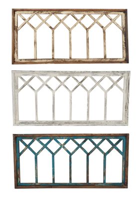 Diamond Simple Window-Large-Wall-Primitive-Rustic-Garden-Patio-44x23-Wall Decor-Distressed-Farmhouse-Three Colors-Large Simple