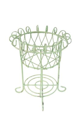 Willard Farmhouse Iron Planter Basket-Farmhouse Style-Primitive-Distressed Metal-12x15H inches- Garden Basket-Willard