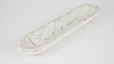 Small Baguette Dough Bowl-Batea-Primitive-Farmhouse-Board-5-6W x 18-20L x 2-3D inches- Bread Bowl-Serving-Pure White