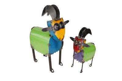 Billy Goat-Metal-Ram Goat-Yard Art-Decor-Farm-Farmhouse-Garden-Patio-Animal-Metal-COLORFUL Billy Goat-Metal-Ram Goat-Yard Art-Decor-Farm-Farmhouse-Garden-Patio-Animal-Metal-COLORFUL