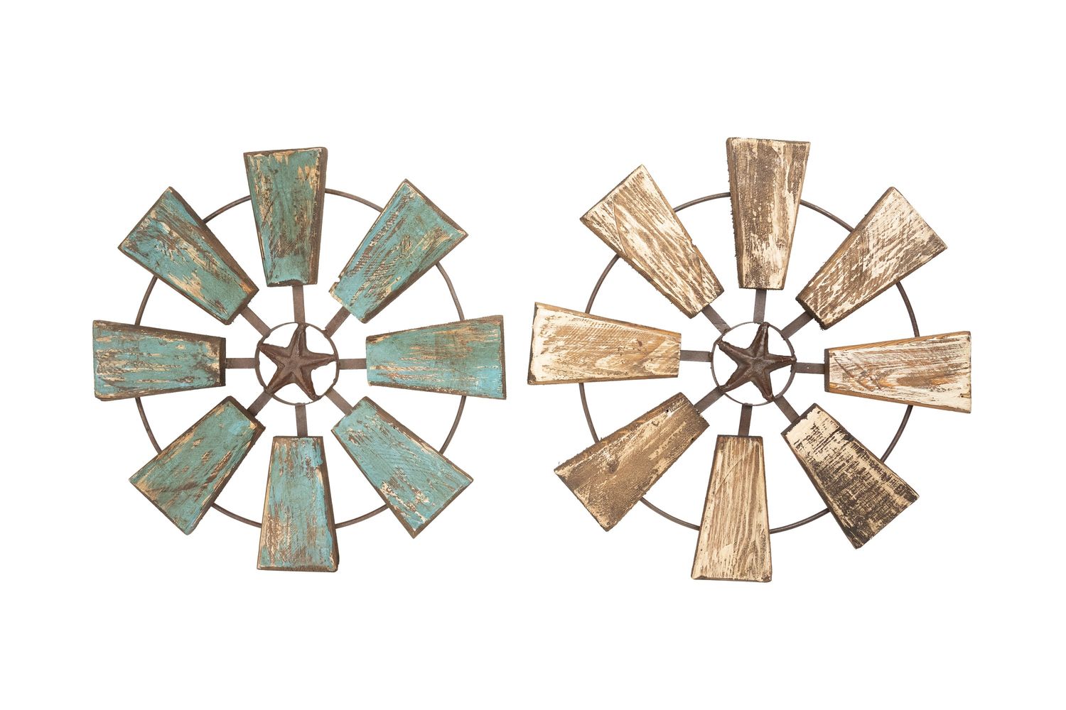 Rustic Decorative Windmill-Star-Home Wall Decor-19 inches-Lodge Decor-Rustic-Solid Wood-Handmade- Wall Wooden Windmill-Two Color Choices