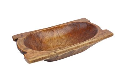 Food Safe Small Eurotrenchy  Deep Trencher-Wooden Dough Bowl-Batea-Handmade-Beautiful-Small-10-11W x 18-20L x 3-4D in-Small Eurotrenchy