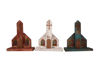 Farmhouse Church-Home Decor-Architectural Garden 11x13-Handmade-Farmhouse Table Top-Church-NEW-3 Color Choices