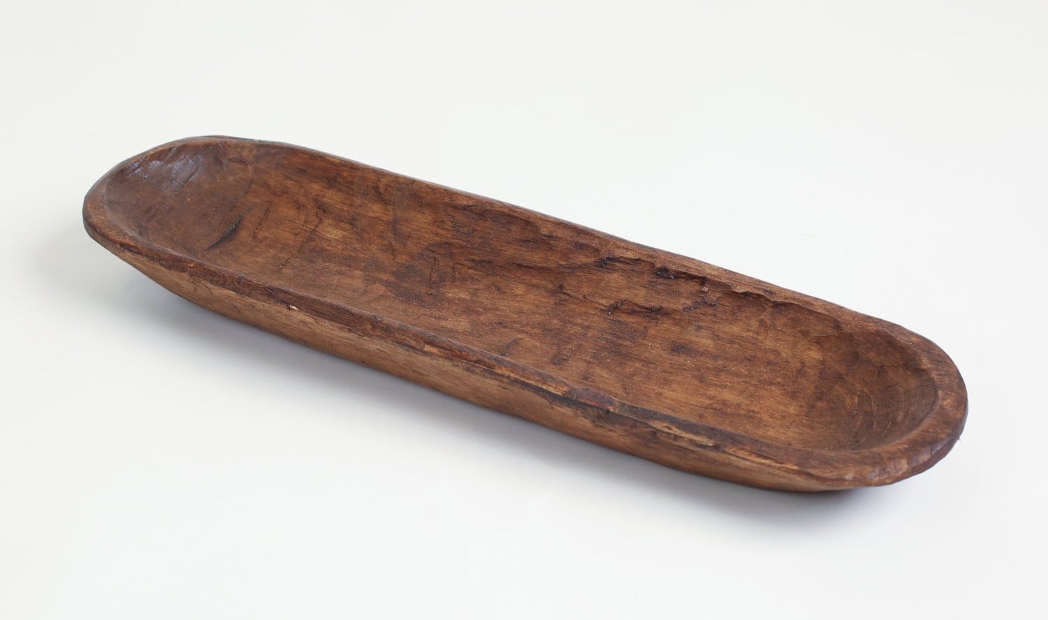Small Wooden Baguette Dough Bowl-Batea-Primitive-Dough Board-5-6W x 18-20L x 2-3D inches-French Bread Bowl-Serving-Natural Waxed