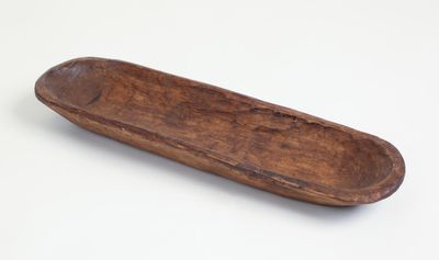 Small Wooden Baguette Dough Bowl-Batea-Primitive-Dough Board-5-6W x 18-20L x 2-3D inches-French Bread Bowl-Serving-Natural Waxed