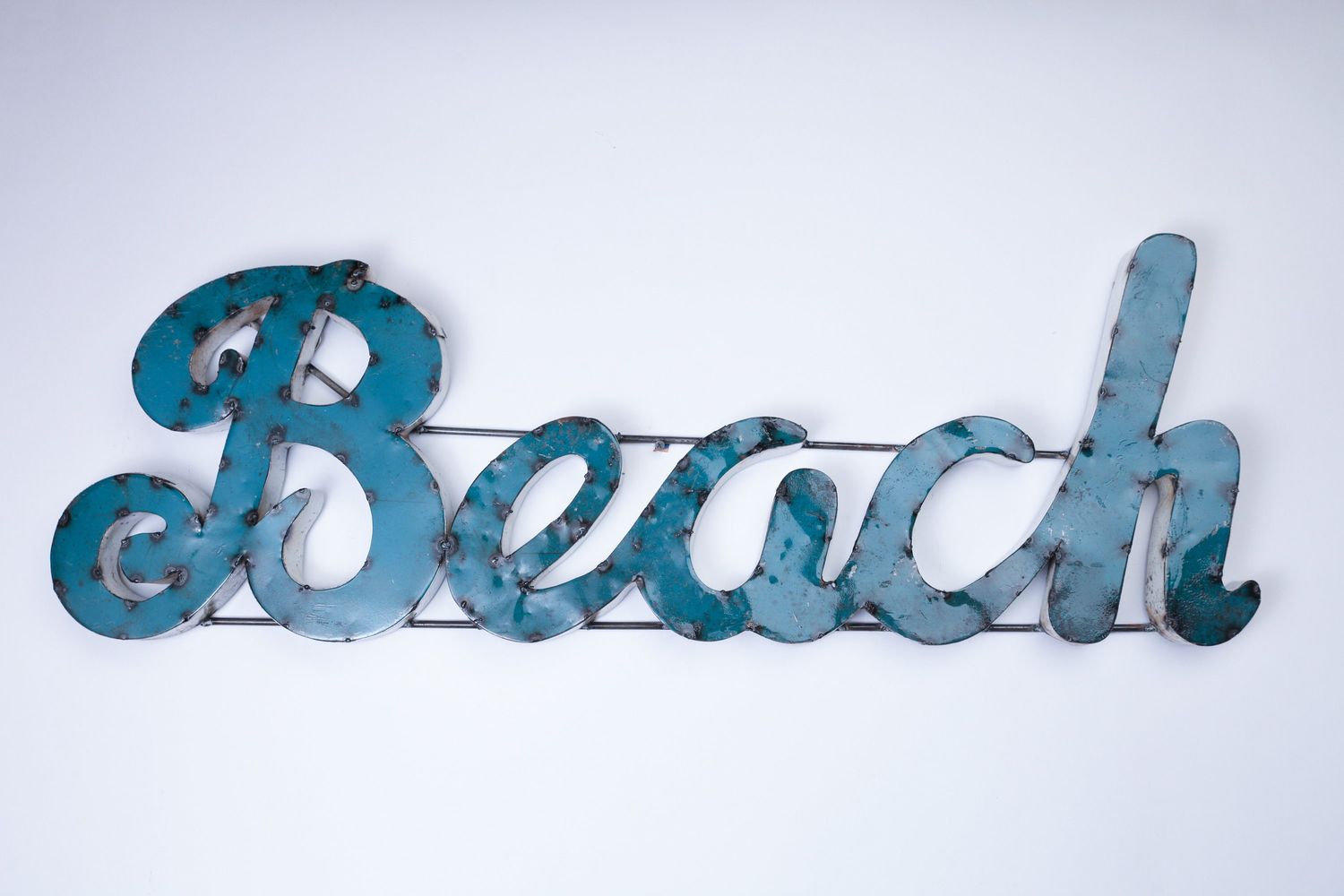 Beach Metal Sign-33Wx13Hx1.5D inches-Art-Garden-Metal-Man Cave-Bar-Pool-Outdoor Metal sign